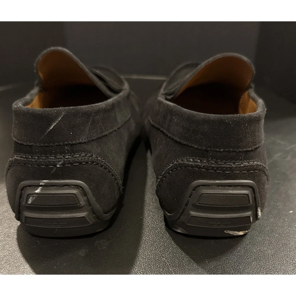 Aquatalia Mens Black Suede Size 12 Driving Loafers Moccasin‎ Italy